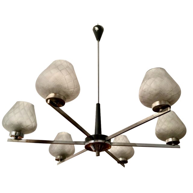 Mid-Century Modern Pendant Lamp in Metal, 1950s For Sale