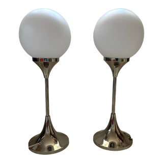 1970s German Sölken Leuchten Chrome Lamps - a Pair For Sale