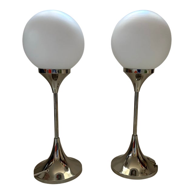 1970s German Sölken Leuchten Chrome Lamps - a Pair For Sale