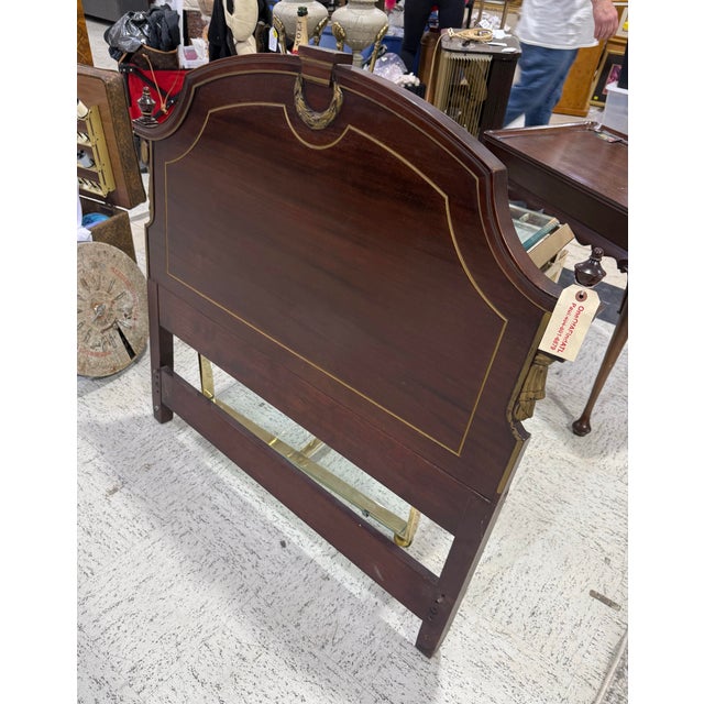 Regency Period Antique Twin Size Mahogany Headboard with Brass Accents Excellent condition no damages I have two available...