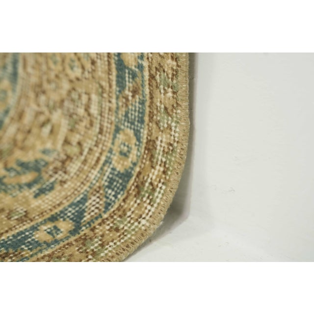 Beige 1970s Vintage Turkish Handmade Wool Cotton Beige Area Rug For Sale - Image 8 of 11