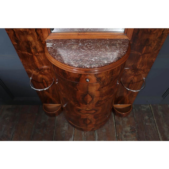 1930s Art Deco Figured Walnut Hall Stand, 1930s For Sale - Image 5 of 16