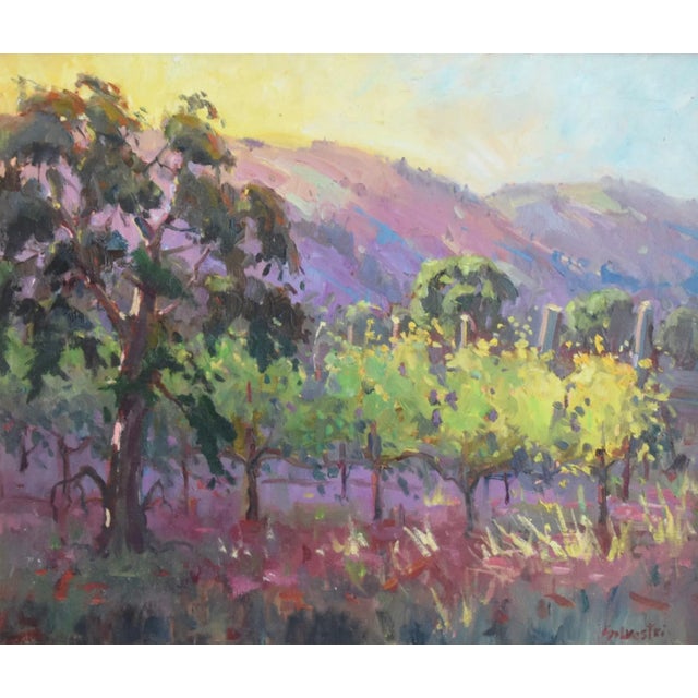 Silvio Silvestri, Listed Artist Farm Orchard Landscape Oil Painting W/ Antiqued Gold Wood Frame For Sale In Los Angeles - Image 6 of 10