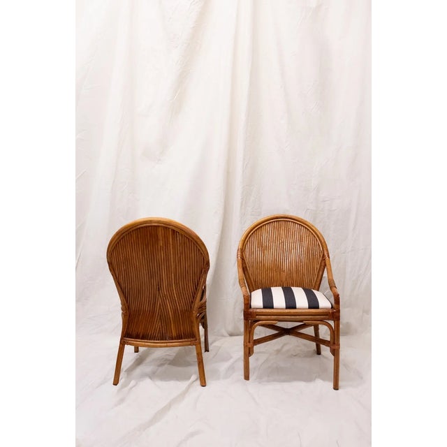 Bamboo Chairs with Caned Backrests, 1970s, Set of 4 For Sale - Image 6 of 7