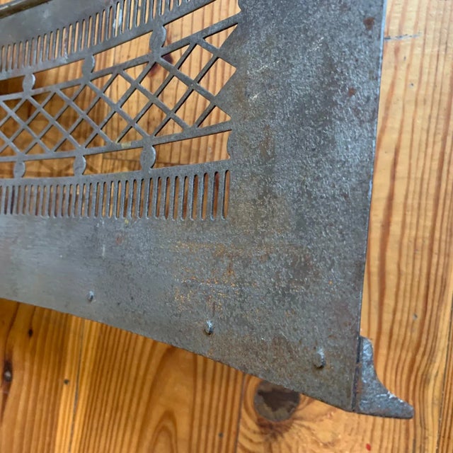 Antique English Polished Cast Steel Petite Fireplace Fender For Sale - Image 10 of 10
