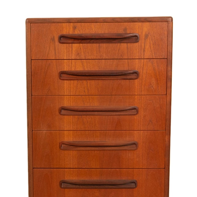 Mid Century Modern Danish G Plan Teak Tall Dresser Chest Six Drawers Fresco 1966 For Sale - Image 11 of 13