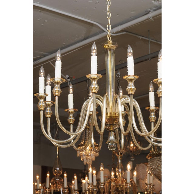 Stunning 12-Light Venetian Glass Chandelier - 1960s, Italy For Sale - Image 10 of 17