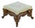 Vintage 1940s Rococo Revival Gilt Cast Iron Footstool With Floral Needlepoint Cushion For Sale