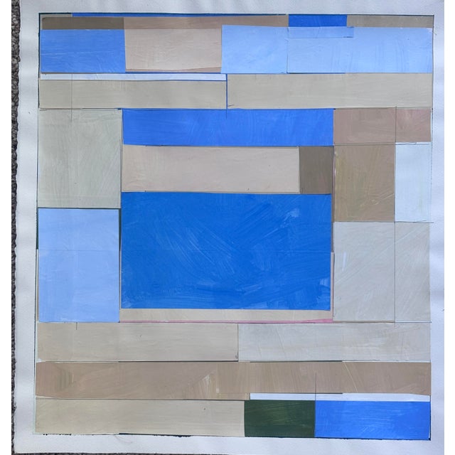 Discover the allure of contemporary art with this stunning 22.5x24" original collage painting, expertly crafted to bring...