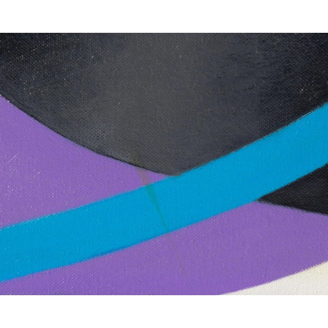Off-white “Bent Blue Wire” Acrylic on Canvas Painting by James Massena March For Sale - Image 8 of 9