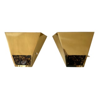 Mid-Century Modern Brass Sconces from Vereinigte Werkstätten, 1970s, Set of 2 For Sale