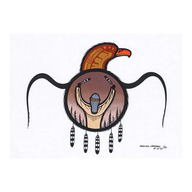 Collins Campbell Ojibway Acrylic Painting For Sale