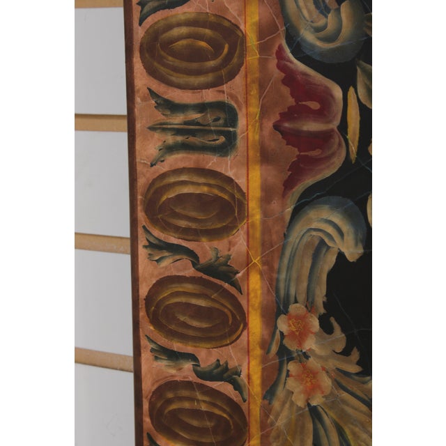 Maitland Smith Painted Tapestry Design Wall Panel For Sale - Image 13 of 14