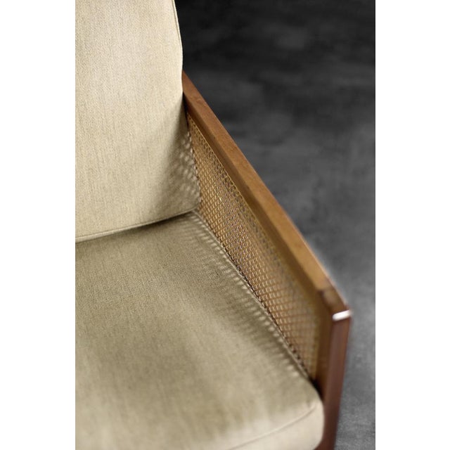 Mid-Century Scandinavian Modern Mahogany Armchair with French Wicker by Bernt Petersen Dla Wørts Møbelsnedkeri, 1960s For Sale - Image 14 of 18