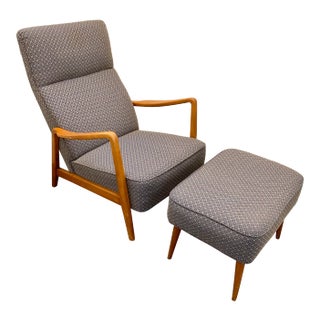 Mid Century Modern Dux Lounge Chair and Ottoman Set - Folke Ohlsson For Sale