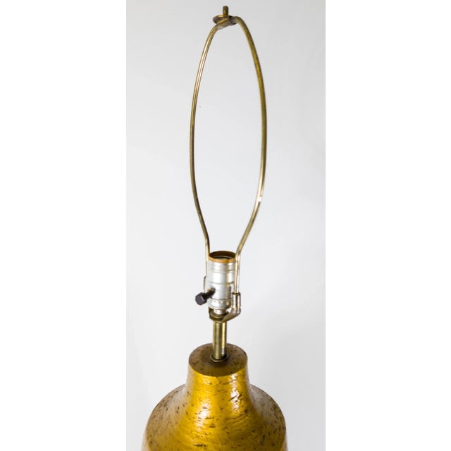 Ceramic Mid-Century Modern Orange Bronze Colored Ceramic Table Lamp For Sale - Image 7 of 8