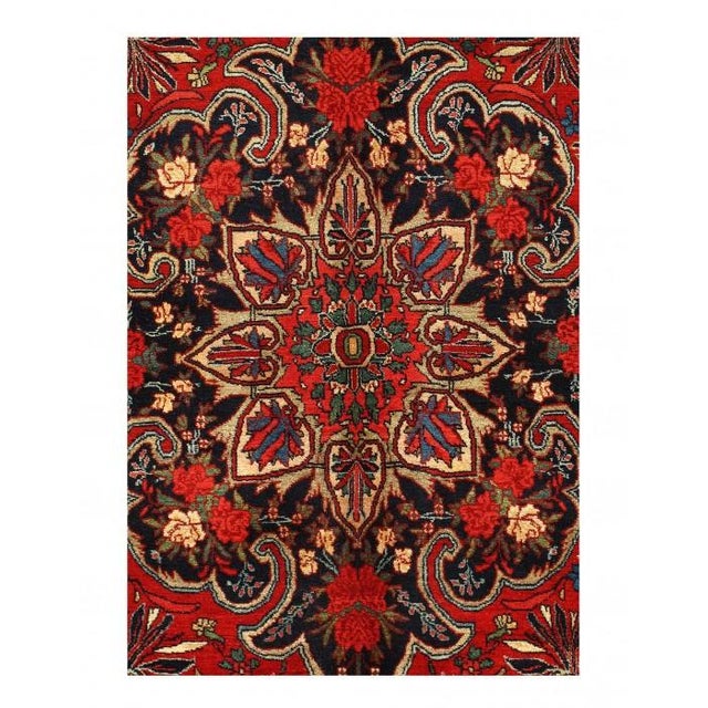 Fine Antique Persian Bidjar Handmade Hand-knotted Lamb's Wool on a Cotton Foundation Vegetable Dyed Hand-Spun Wool Rug...