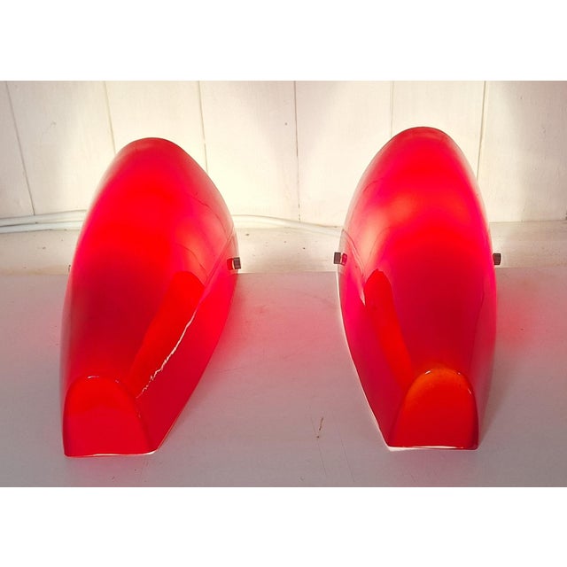 Early 21st Century Vintage Wall Lamps in Red Glass from Trio Leuchten, 2010s, Set of 2 For Sale - Image 5 of 10