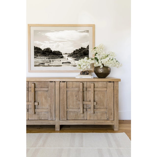 Textile Pure Salt Koukila Broken Stripe Ivory Hand Woven Linen Area Rug, 5' X 8' For Sale - Image 7 of 13