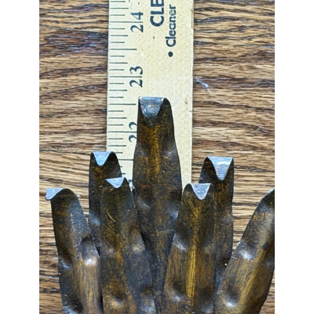 Vintage Italian Tole Iron Pineapple Four-Light Wall Sconce With Copper-Tone Finish For Sale In Chicago - Image 6 of 12