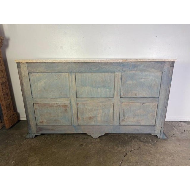 19th Century Italian Neoclassical Demilune Credenza With Marble Top For Sale - Image 16 of 18