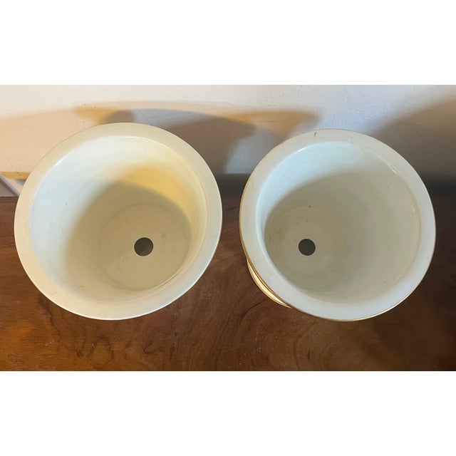 Antique Early 19th Century English Porcelain Cachepot Flower Pots With Satyr Mask Handles Circa 1820 - A Pair For Sale - Image 18 of 18