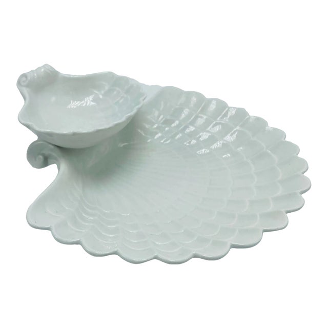 Italian Ceramic Shell Serving Platter For Sale