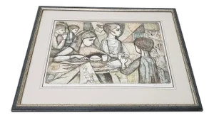 Irving Amen (1918-2001) "Coffee Shop" Original Etching W/ Aquatint C.1980s