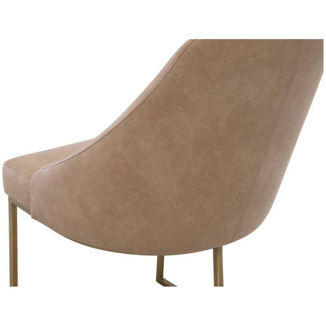 Textile Essentials For Living Parissa Leather Armless Dining Chairs- Set of 2 For Sale - Image 7 of 9