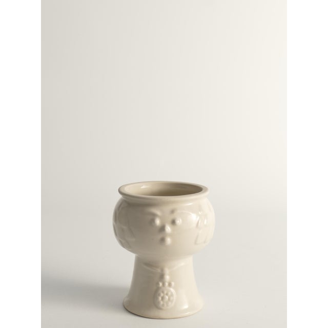Scandinavian Modern White Porcelaine Face Vase by Ancher Iversen For Sale - Image 12 of 13