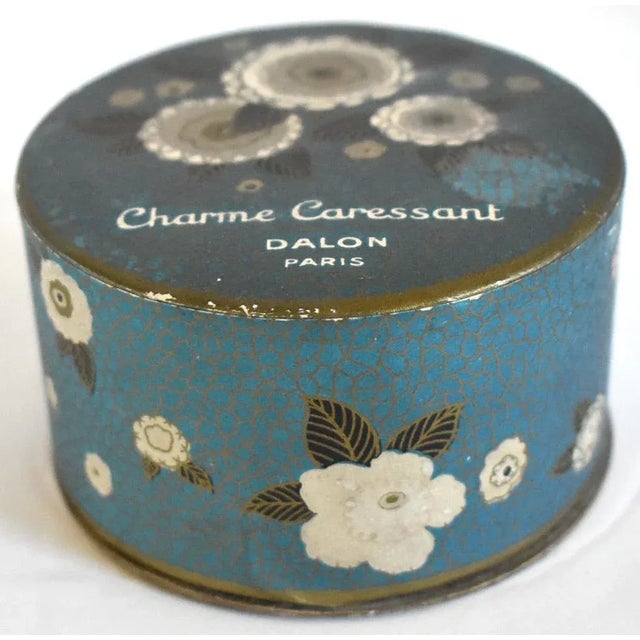 Blue Antique 1920s Art Deco Unopened French Powder Box - Charme Caressant by Dalon, Paris For Sale - Image 8 of 8