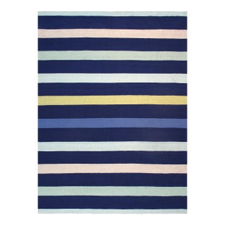 Hampton Flatweave Blue Area Rug- 4' 0" X 6' 0" For Sale