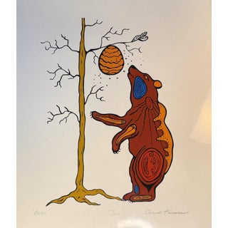"Bear" - 1970s Eleanor Kanasawe Signed Art Print For Sale