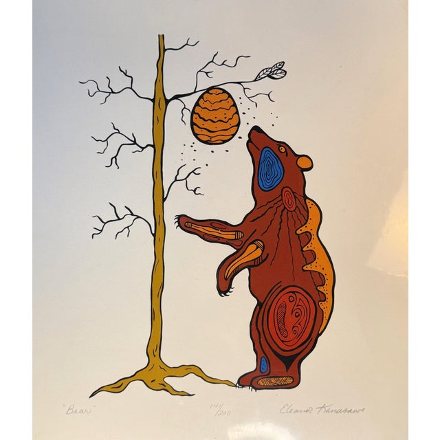 "Bear" - 1970s Eleanor Kanasawe Signed Art Print For Sale