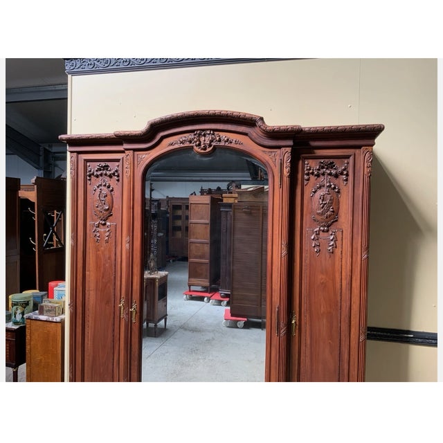Antique Wardrobe with Linen Compartments, 1910 For Sale - Image 3 of 11