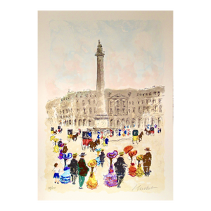 Urbain Huchet Paris, Place De La Bastille C. 1980 Reproduction Print