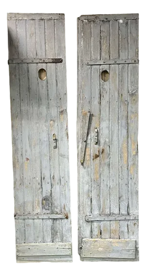 Antique Fir Shutters, 1890s, Set of 2