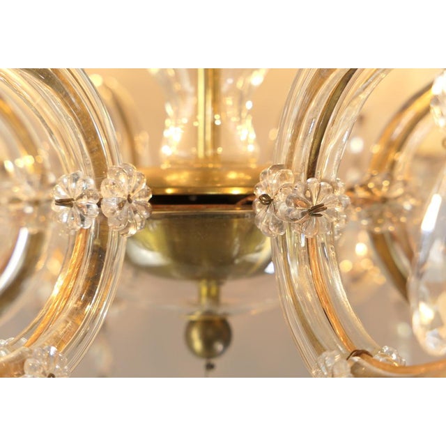 Glass German Crystal Glass Chandelier, 1970s For Sale - Image 7 of 16