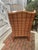 Late 20th Century Late 20th Century Palecek Wicker Wingback Lounge Chair With Wood Legs For Sale - Image 5 of 6