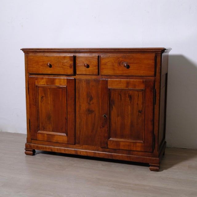 19th Century Rustic Italian Walnut Sideboard with Doors and Drawers For Sale - Image 12 of 18