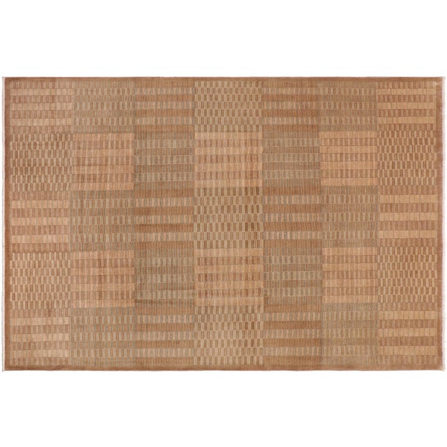 Boho Chic Gabbeh Brown/Beige Wool Rug - 10'0'' X 13'4'' For Sale - Image 9 of 10