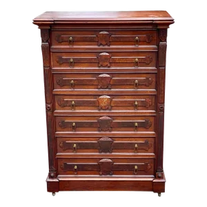 Late 19th Century Antique Victorian Lockside Chest of Drawers With Fall Front Desk Section