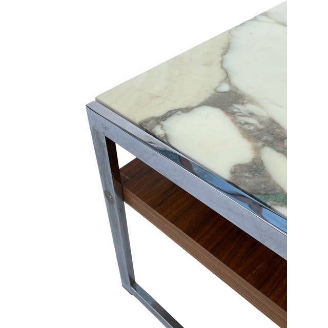 Square Coffee Table in Chrome and Onyx For Sale - Image 6 of 7