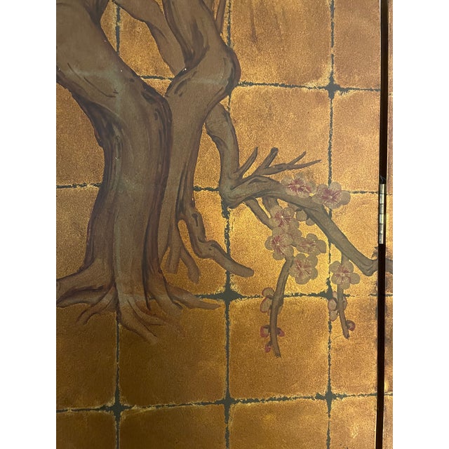 Four Panel Crane Asian Screen For Sale In Detroit - Image 6 of 7