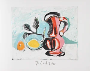 1980s "Nature Morte au Pichet Rose" Lithograph After Pablo Picasso