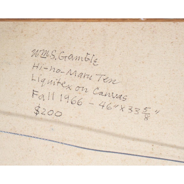 Red 1966 “Hi-No-Maru Ten” Acrylic on Canvas Painting by William S. Gamble For Sale - Image 8 of 9