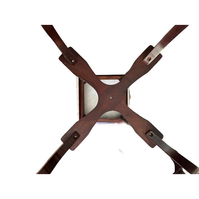 Late 20th Century Late 20th Century Victorian Revival Marble Pedestal Plant Stands - a Pair For Sale - Image 5 of 9