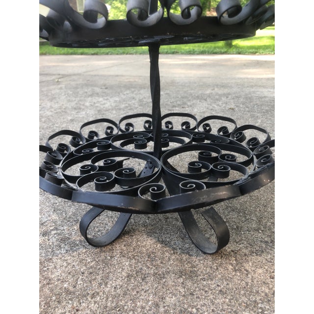 1950s Spanish Ornate Cast Iron Three Tier Stand For Sale In Cleveland - Image 6 of 10