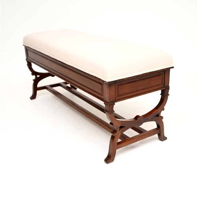 Late 19th Century Antique Victorian Piano Duet Bench, 1880 For Sale - Image 5 of 10