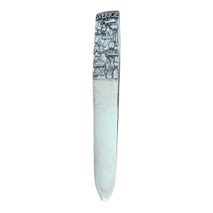 Mid Century Signed Heinz Deckle Silver Plated Letter Opener
